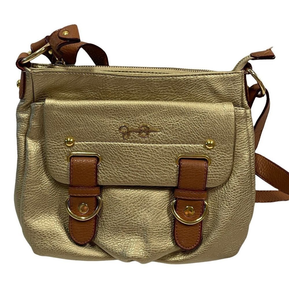 Jessica Simpson Sheila Shoulder Bag Women Medium Gold Leather Metallic Crossbody